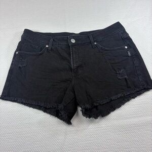 Silver Jeans Black Frayed Hem Denim Shorts